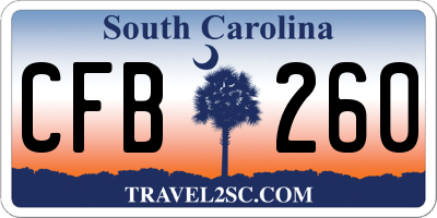 SC license plate CFB260