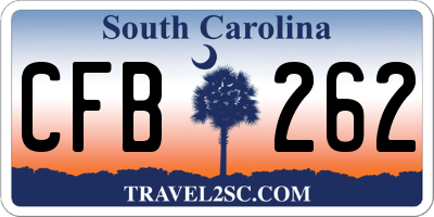 SC license plate CFB262