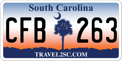 SC license plate CFB263