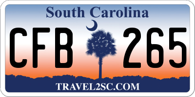SC license plate CFB265