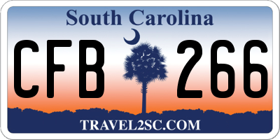 SC license plate CFB266