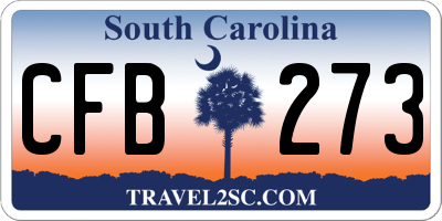 SC license plate CFB273
