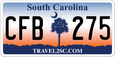 SC license plate CFB275