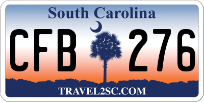 SC license plate CFB276
