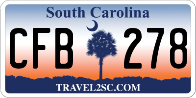 SC license plate CFB278