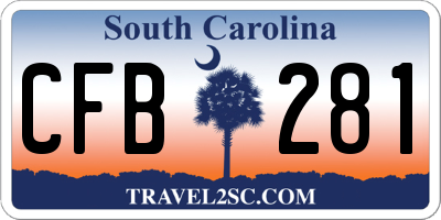 SC license plate CFB281