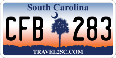 SC license plate CFB283