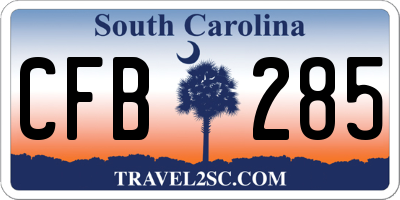 SC license plate CFB285