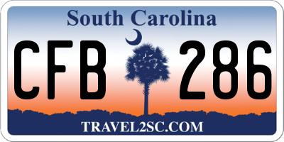 SC license plate CFB286