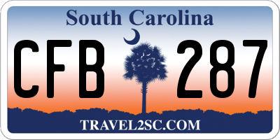 SC license plate CFB287
