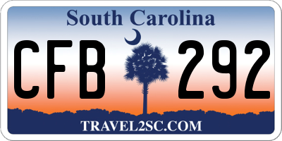 SC license plate CFB292