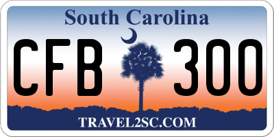 SC license plate CFB300
