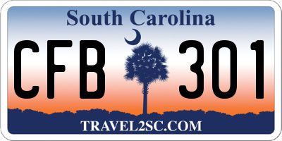 SC license plate CFB301