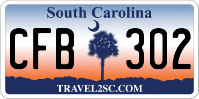 SC license plate CFB302