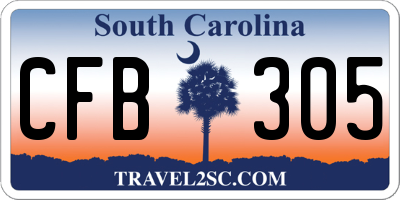 SC license plate CFB305