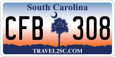 SC license plate CFB308