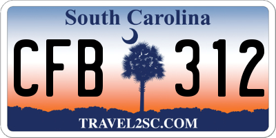 SC license plate CFB312
