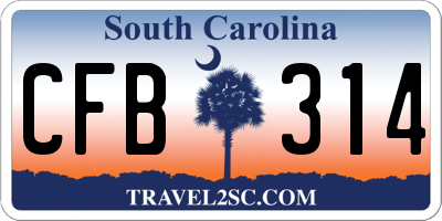 SC license plate CFB314