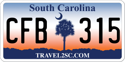 SC license plate CFB315