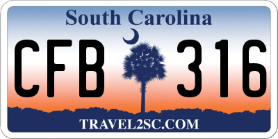 SC license plate CFB316