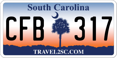 SC license plate CFB317