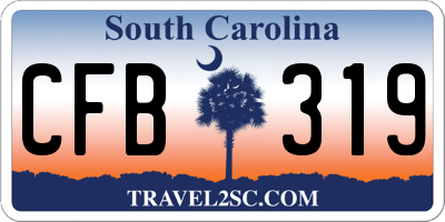 SC license plate CFB319