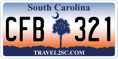 SC license plate CFB321