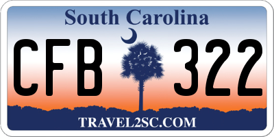 SC license plate CFB322