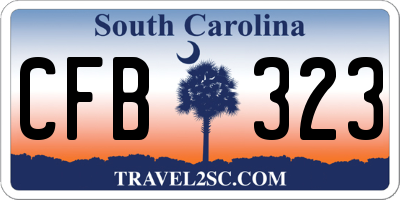 SC license plate CFB323
