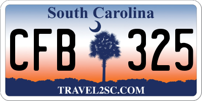 SC license plate CFB325