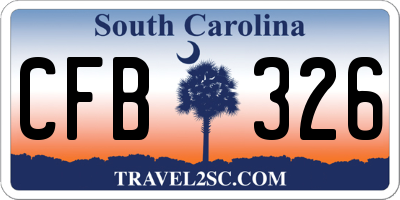 SC license plate CFB326