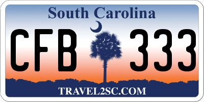SC license plate CFB333