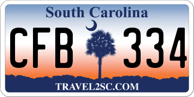 SC license plate CFB334