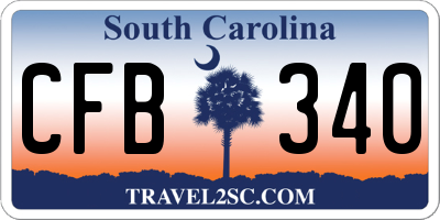 SC license plate CFB340
