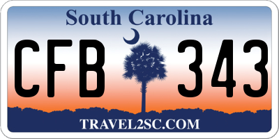 SC license plate CFB343