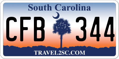 SC license plate CFB344