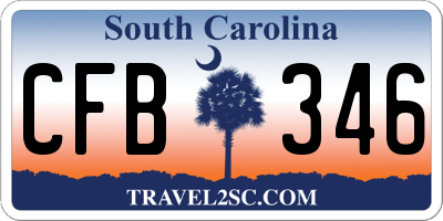 SC license plate CFB346