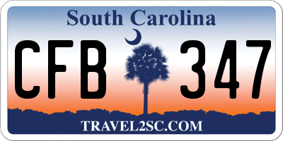 SC license plate CFB347