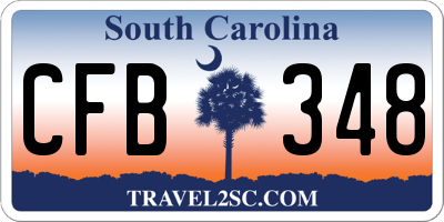 SC license plate CFB348