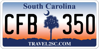 SC license plate CFB350