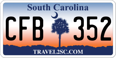 SC license plate CFB352