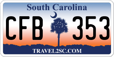 SC license plate CFB353