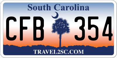 SC license plate CFB354