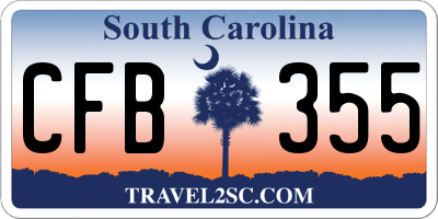 SC license plate CFB355