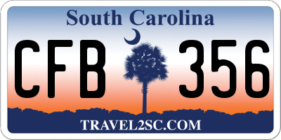 SC license plate CFB356