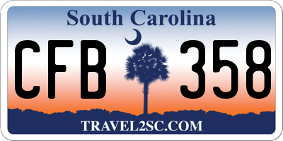 SC license plate CFB358