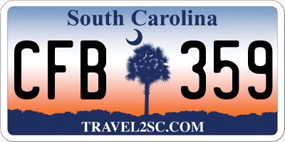 SC license plate CFB359