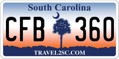 SC license plate CFB360