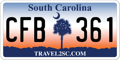 SC license plate CFB361