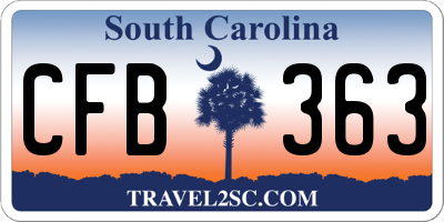 SC license plate CFB363